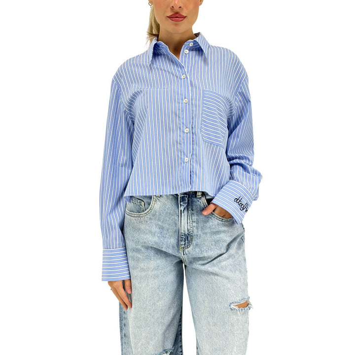 Ottod'Ame, Camicia, Gessata, Cotone, Bianco e Azzurro