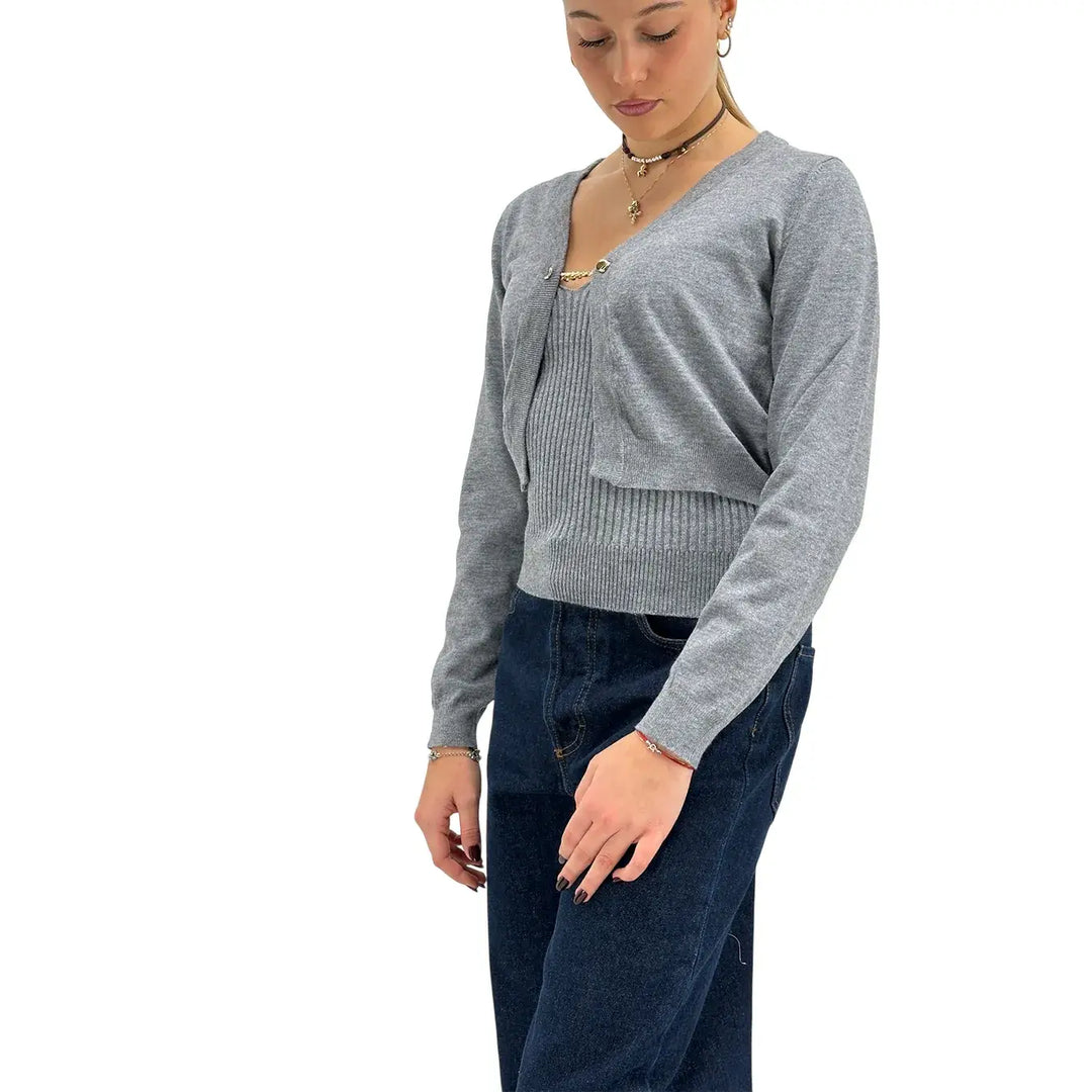 Koralline, Coprispalle, Donna, Tessuto Misto, Grigio