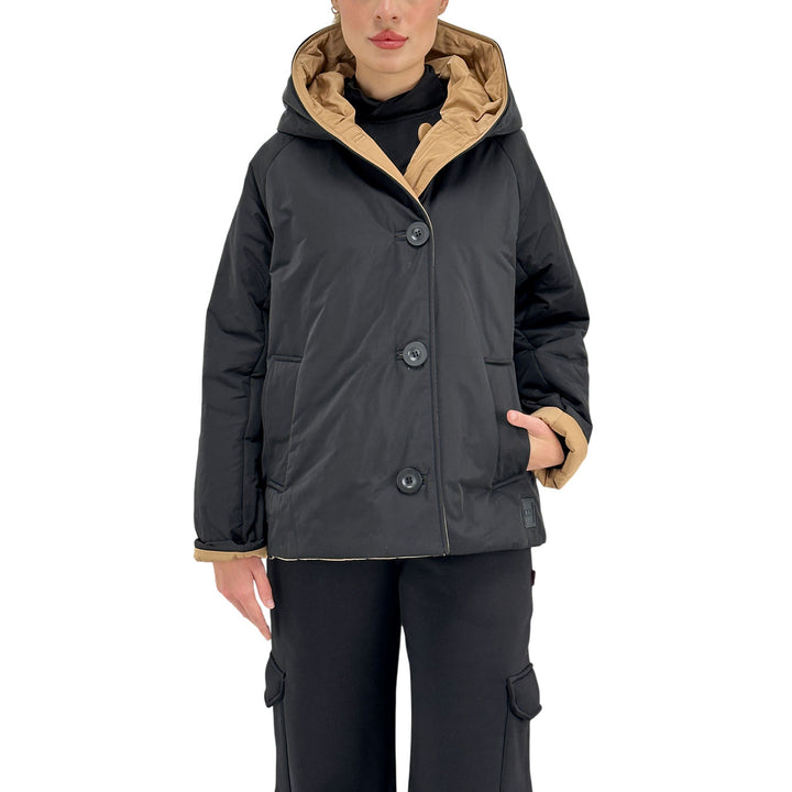 Oof Wear, Giubbotto Double, Donna, Nero-Beige