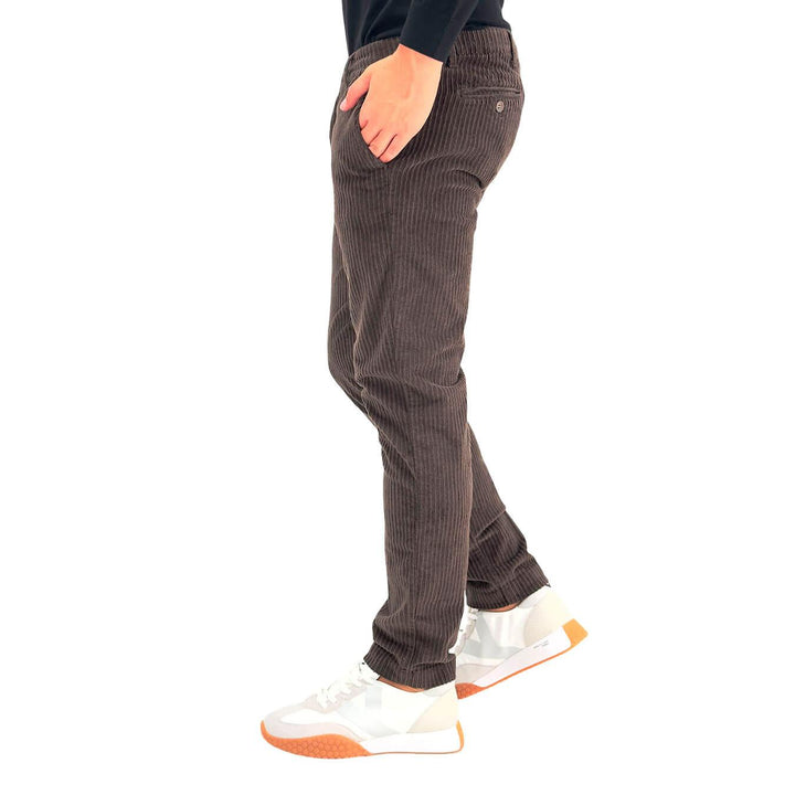 Moro Pantaloni Chino, Uomo, Regular Fit, Velluto, Marrone