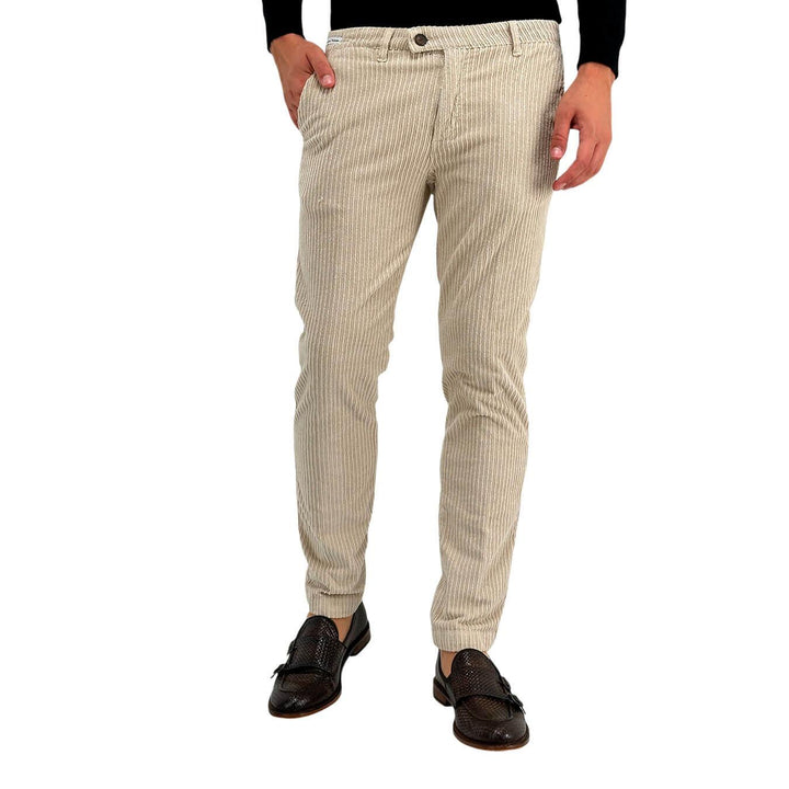 Moro Pantaloni Chino, Uomo, Regular Fit, Velluto, Beige