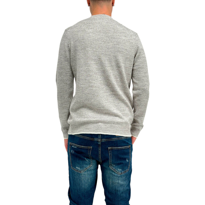 Markup Maglia Uomo, Girocollo, Manica Lunga, Tessuto Moulinè, Grigio