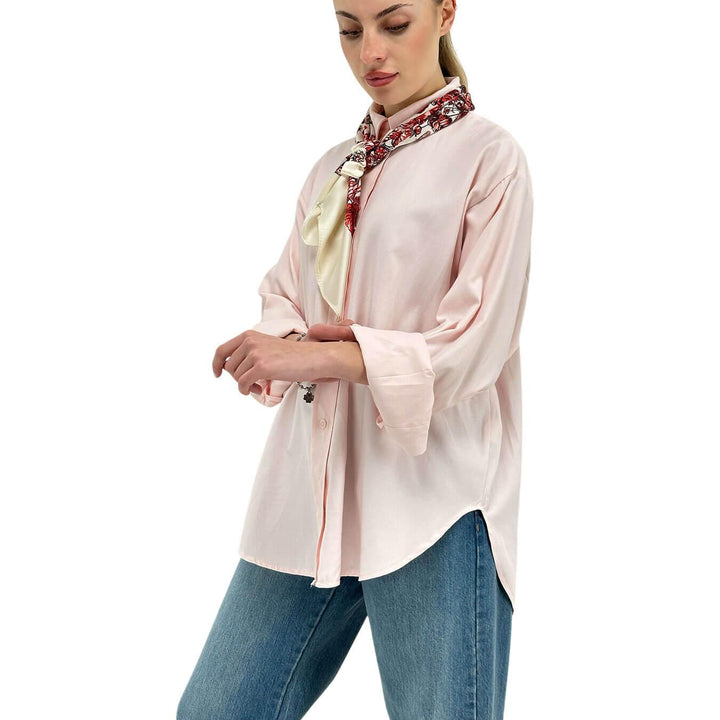 Motel Camicia Over Donna, Foulard Decorativo, Rosa