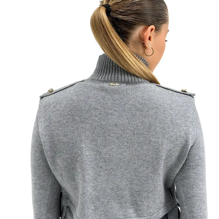 Koralline, Maglia Collo Alto, Donna, Tessuto Misto, Grigio