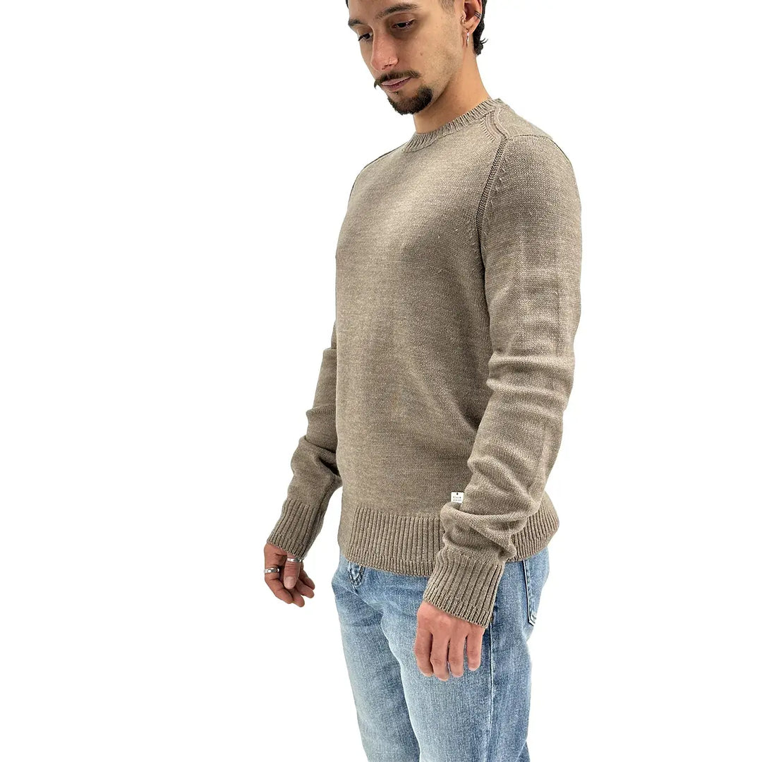 BL.11 Block Eleven, Maglia, Girocollo, Uomo, Misto Lana, Beige