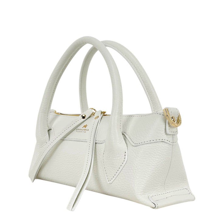 Cuoieria Fiorentina Holly Small Borsa Donna, Pelle, Bianco