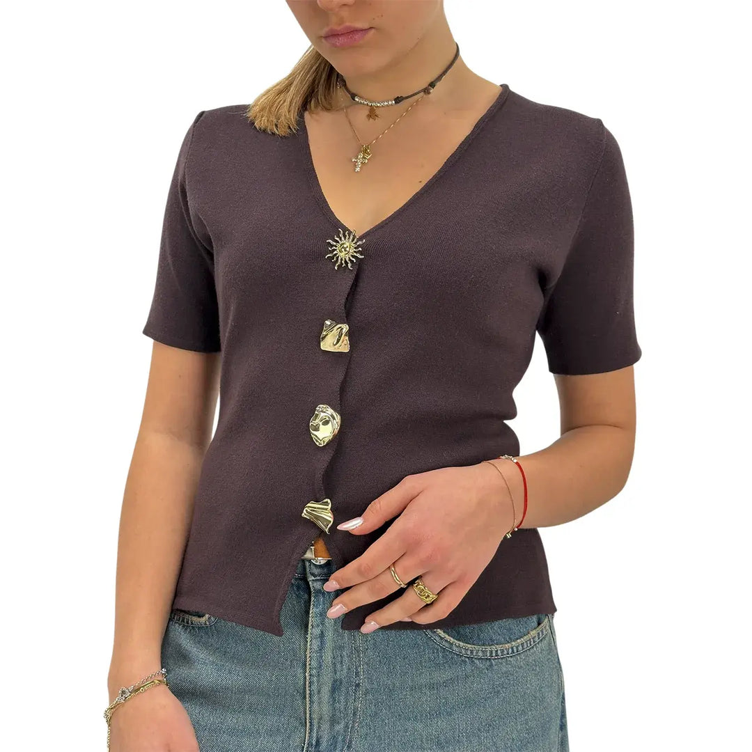 Kontatto, Giacchina in Maglia, Donna, Marrone