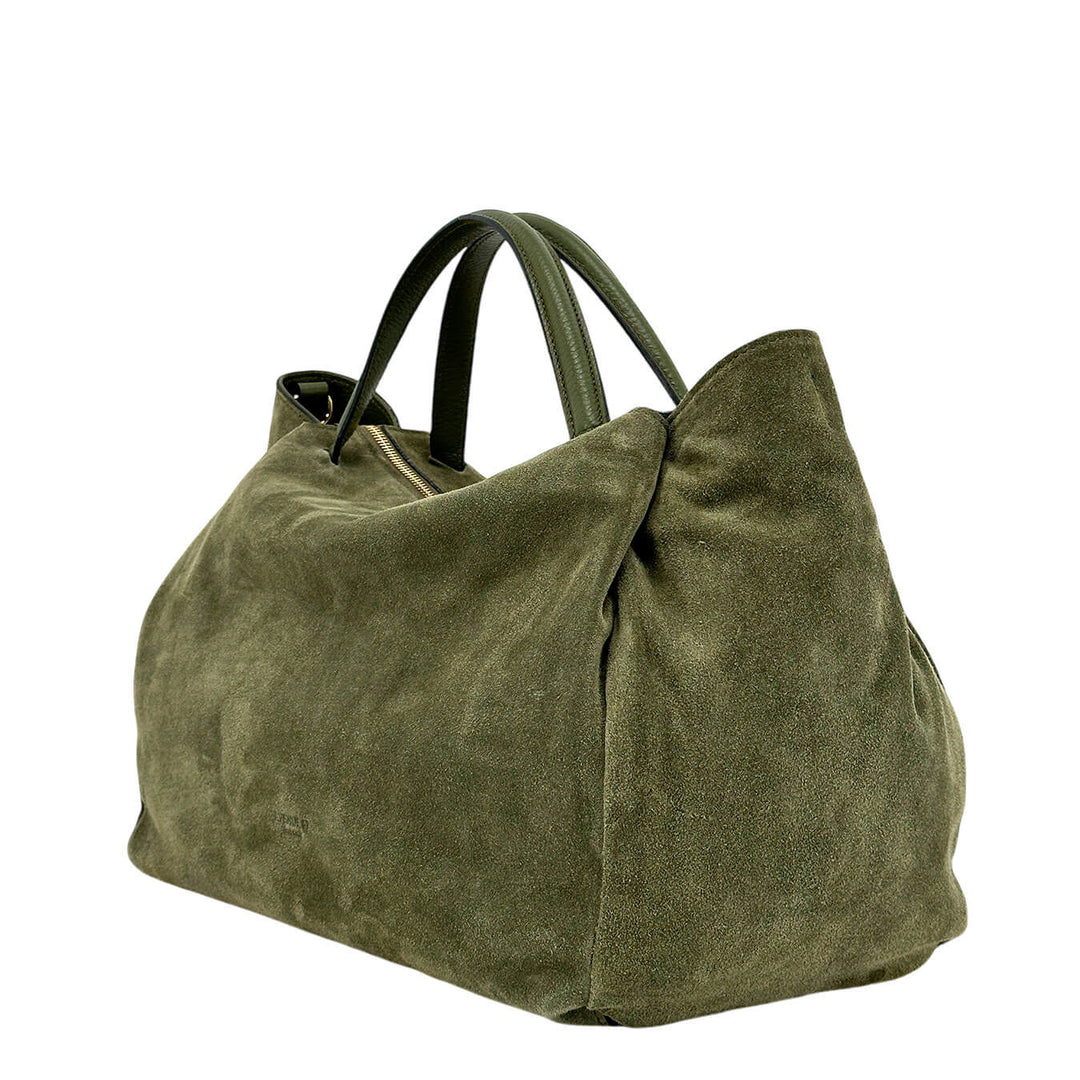 Avenue67 Elettra Women, Handbag Medium, Suede, Green