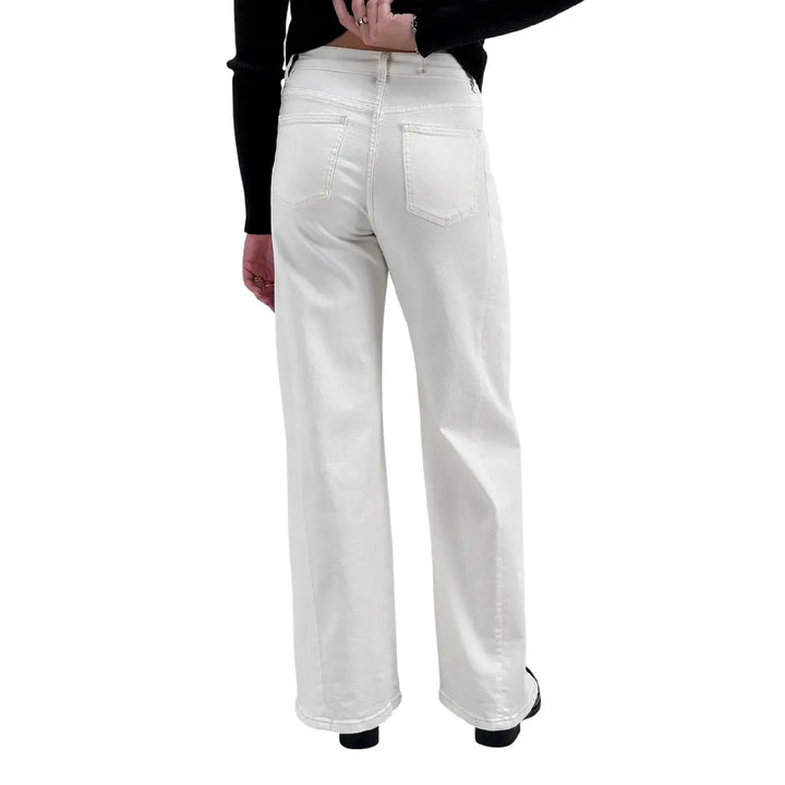 Bassini Jeans Donna Panna Palazzo in Cotone Elasticizzato Morbido