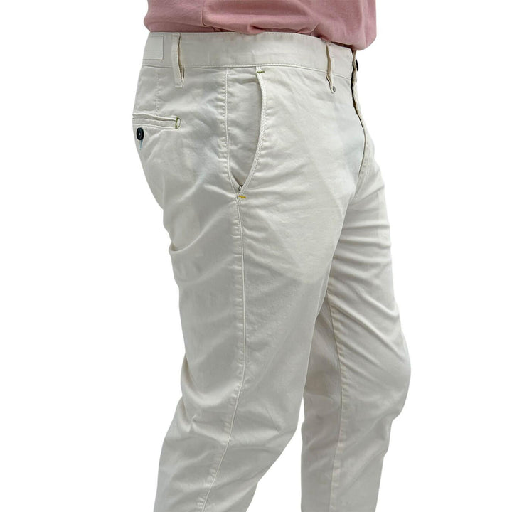 BL.11 Block Eleven Pantaloni Chino, Uomo, Slim Fit, Cotone, Bianco