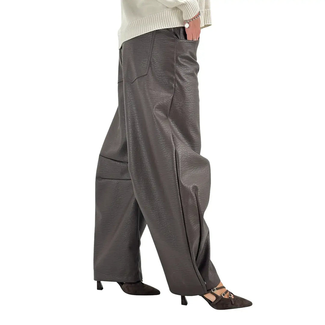 Motel, Pantaloni, Eco Pelle, Moro