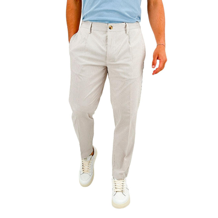 MarKup Men's Trousers, Regular, Cropped Pima, Cotton Blend, Grey