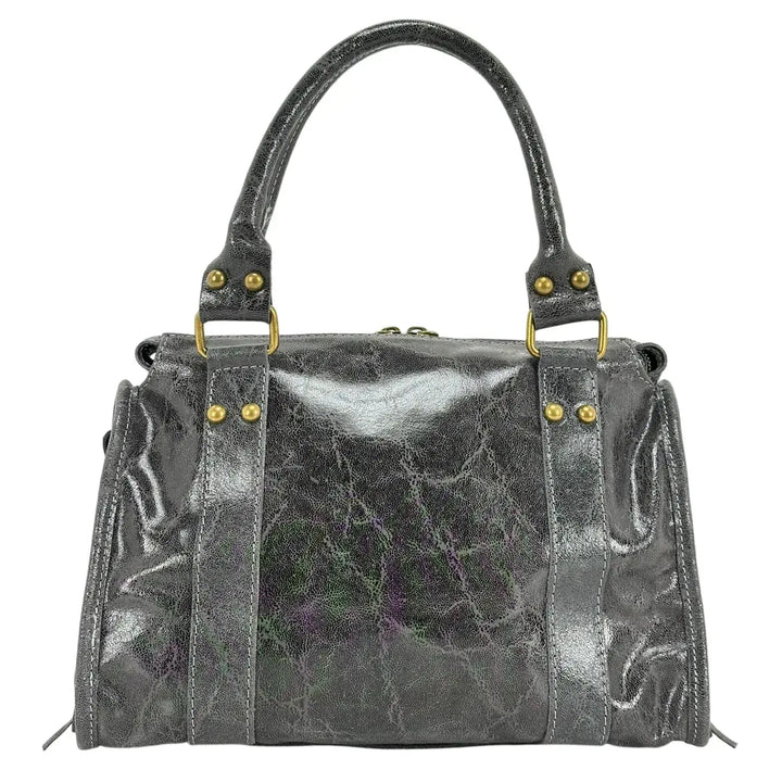 Bassini, City Bag, Media, Vera Pelle, Grigio