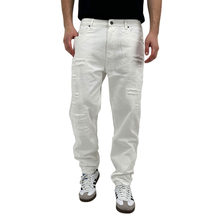 Rytual Pantaloni Chino Uomo, Regular Fit, Cotone, Bianco