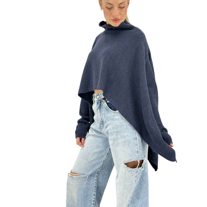 Relish, Maglia, Donna, Taso, Collo Alto, Acrilico, Blu