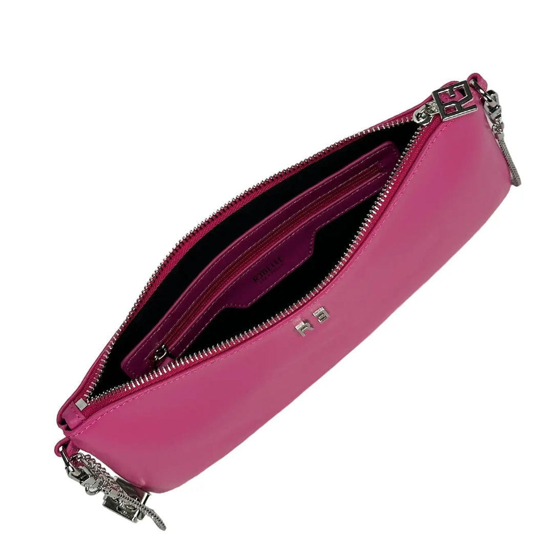 Rebelle Vittoria Borsa, Soiree Range, Pochette, Pelle, Fucsia