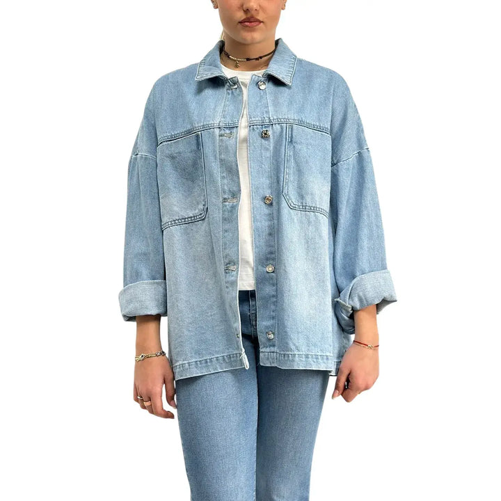 Bassini, Giubbotto Jeans, Donna, Cotone, Blu