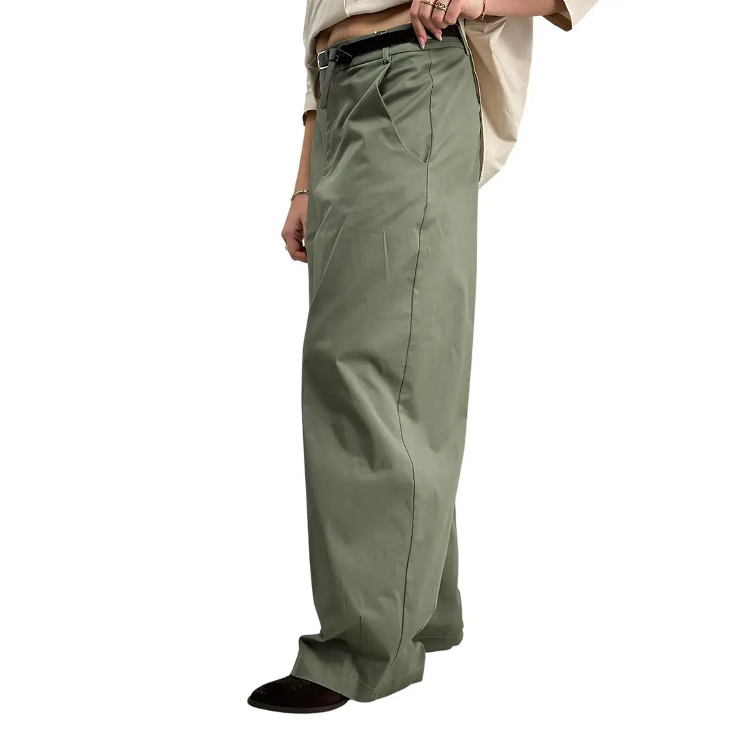 Kontatto, Pantaloni Palazzo, Donna, Cotone, Verde