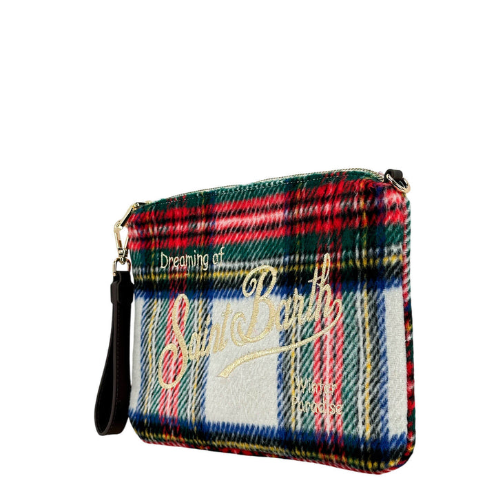 Mc2 Saint Barth Borsa Donna, Pouch a Tracolla Parisienne, Tartan, Multicolore