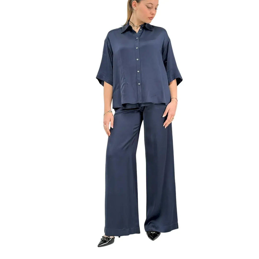 Ottod'Ame, Pantaloni, Donna, Elasticizzati, Blu Night