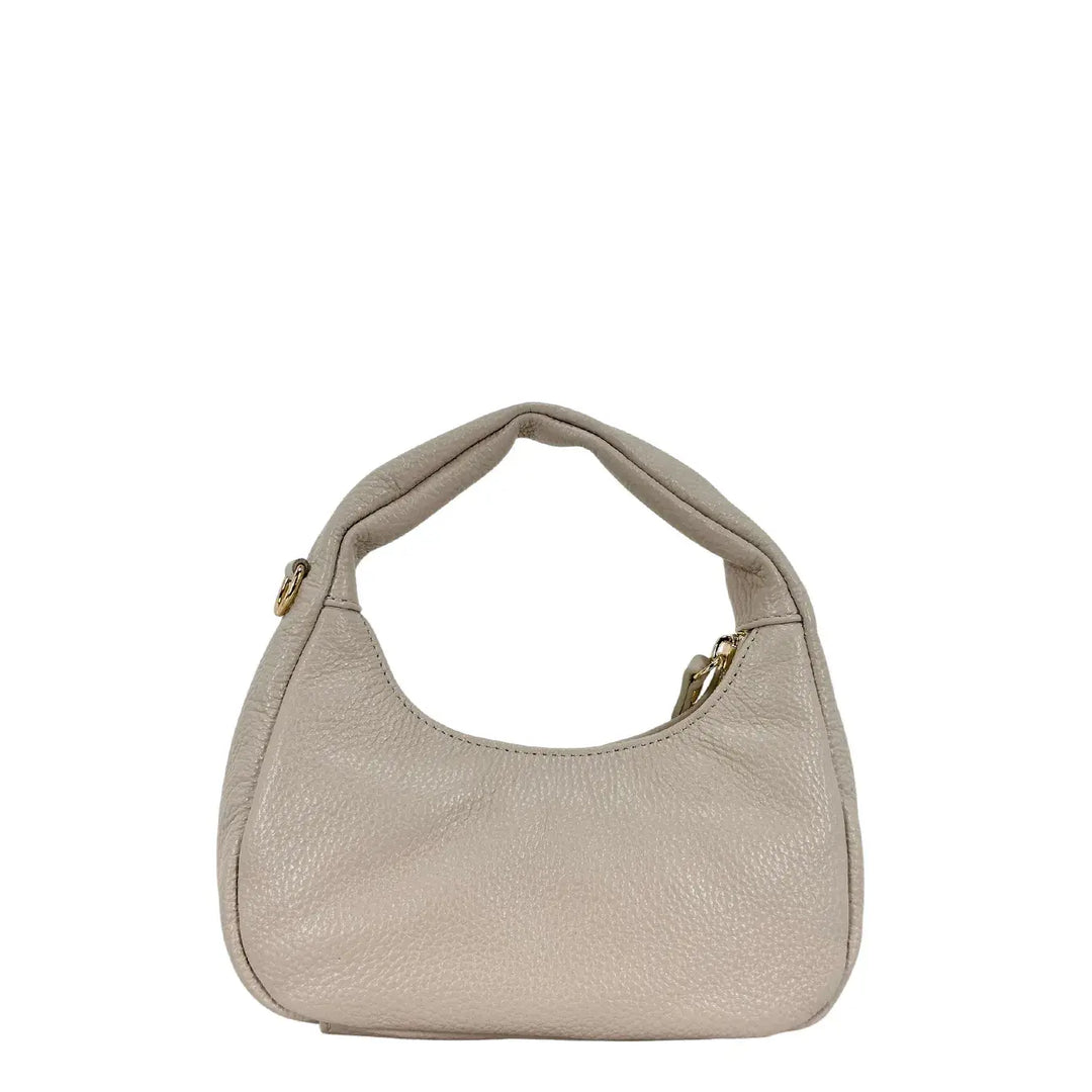 Bassini Borsa Donna Piccola in Pelle Burro Mini Sacca a Mano con Tracolla Rimovibile