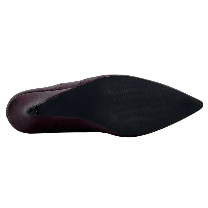Bassini Stivaletto Donna Vino Arricciato in Ecopelle Effetto Used con Tacco 5 cm