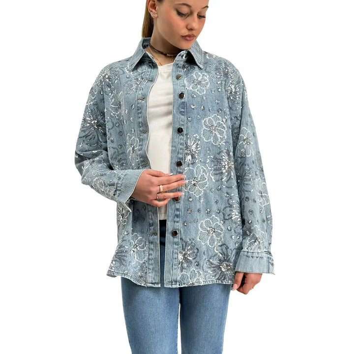 Bassini, Giubbotto Jeans, Donna, Cotone, Blu