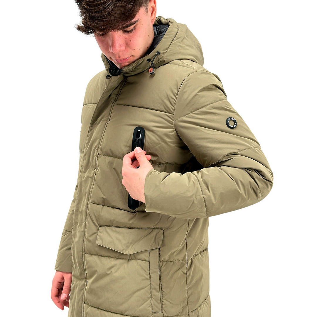 MarKup Giubbotto Uomo, Parka Trapuntato, Cappuccio, Beige