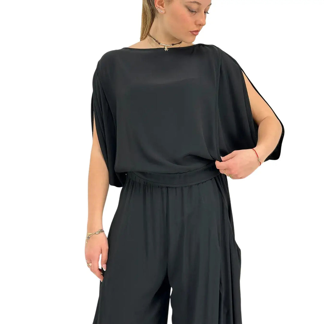 Meimeij, Blusa, Donna, Maniche Pipistrello, Nero