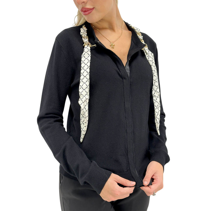 Relish, Cardigan, Donna, Bice, Foulard, Viscosa, Nero