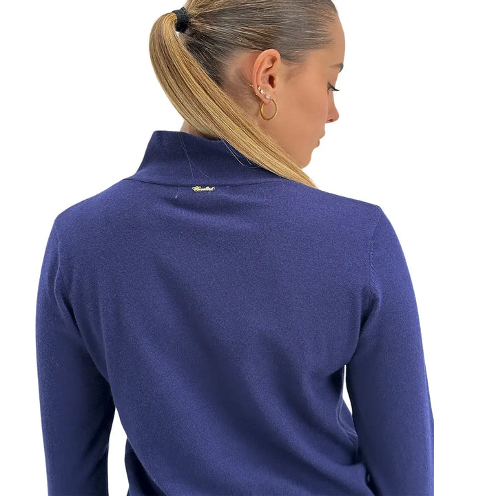 Koralline, Maglia con Fiocco, Donna, Tessuto Misto, Blu