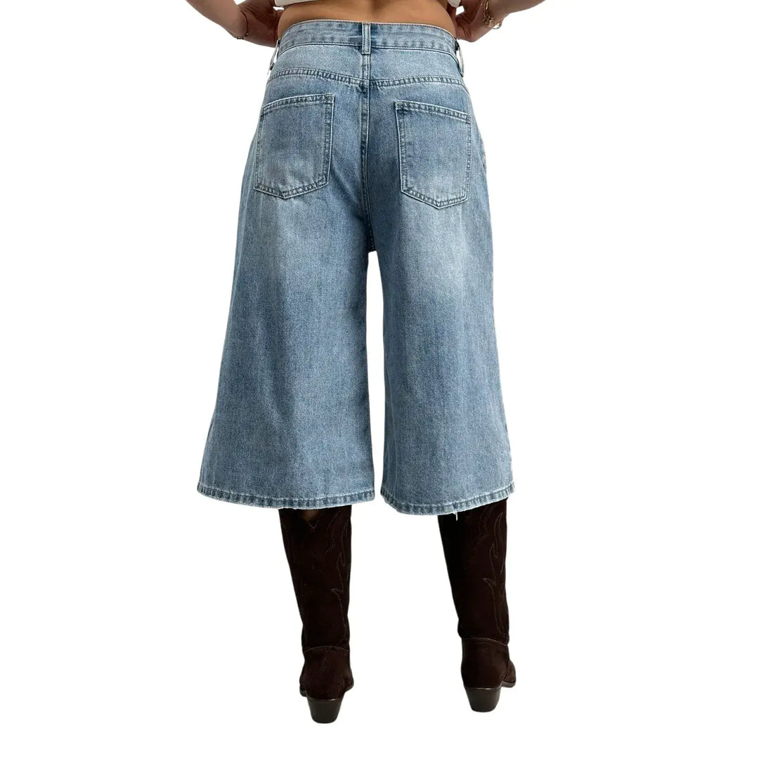 Bassini, Jeans Pinocchietto, Donna, Cotone, Blu