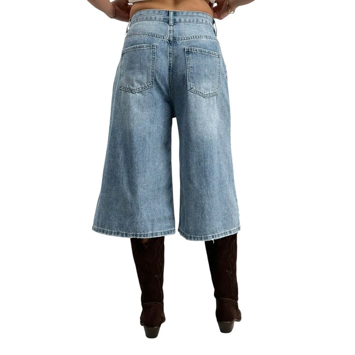 Bassini, Jeans Pinocchietto, Donna, Cotone, Blu