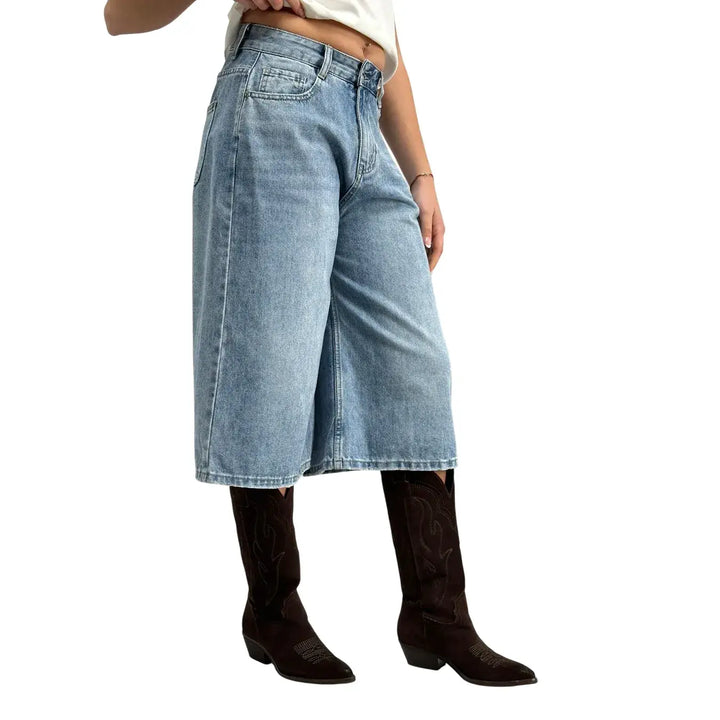 Bassini, Jeans Pinocchietto, Donna, Cotone, Blu