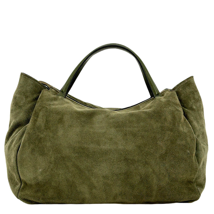 Avenue67 Elettra Donna, Handbag Medium, Camoscio, Verde