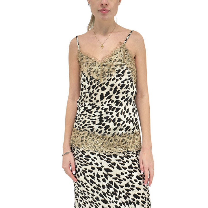 Kontatto Maglia Donna, Top, Fantasia Leopardata, Multicolore