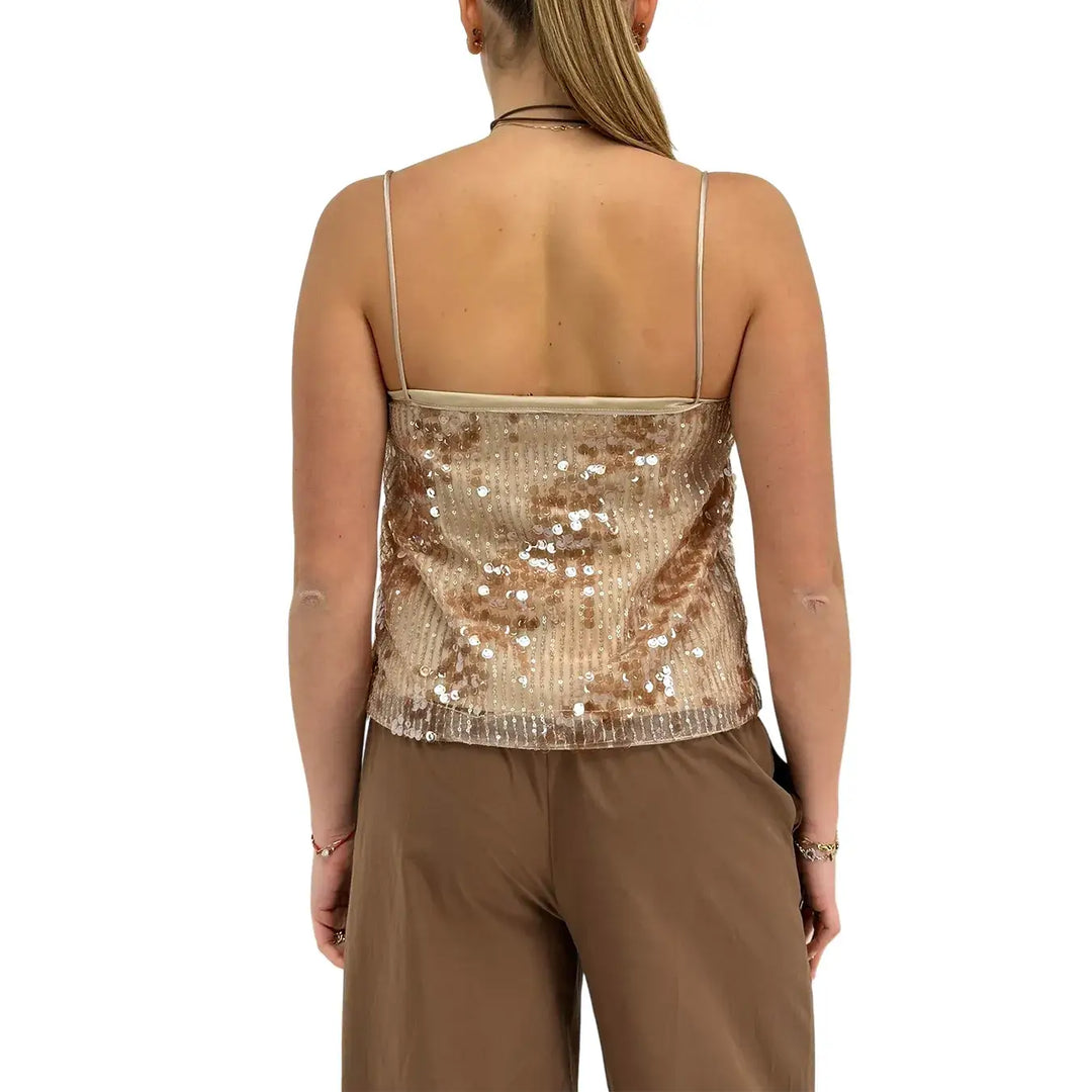Ottod'Ame, Top, Donna, Tessuto Misto Cipria