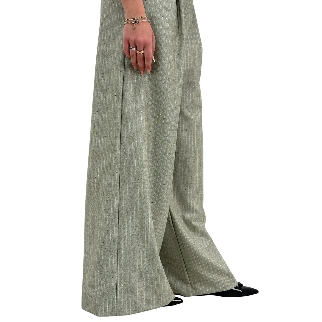 Kontatto, Pantaloni, Donna, Gessato, Kaki
