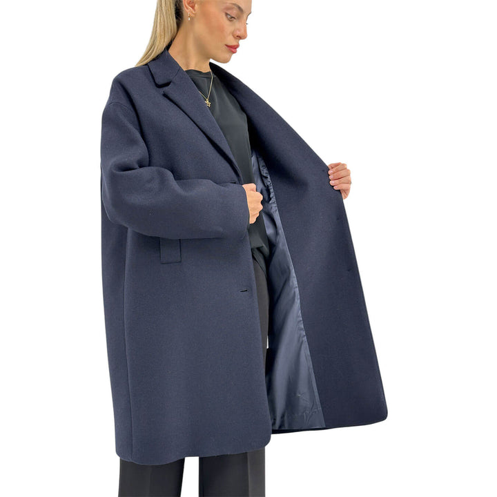 Ottod'Ame, Cappotto, Donna, Simona, Misto Lana, Blu
