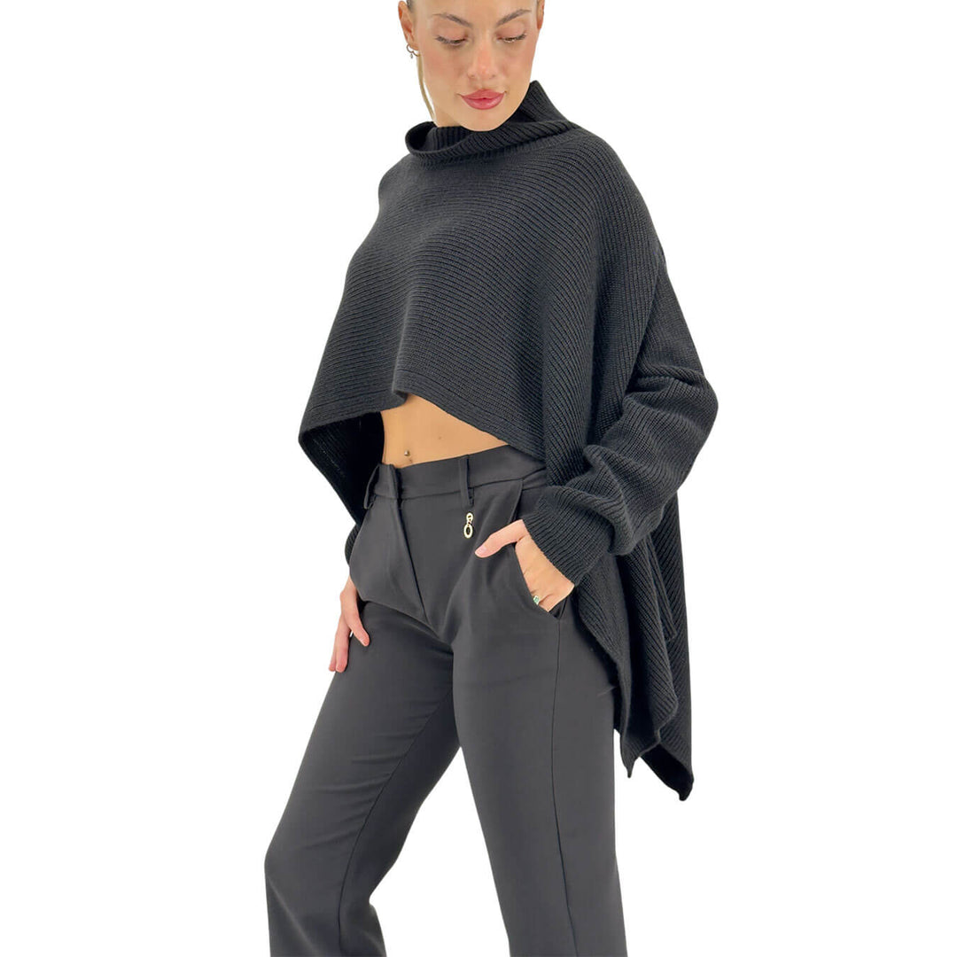 Relish, Maglia, Donna, Taso, Collo Alto, Acrilico, Nero