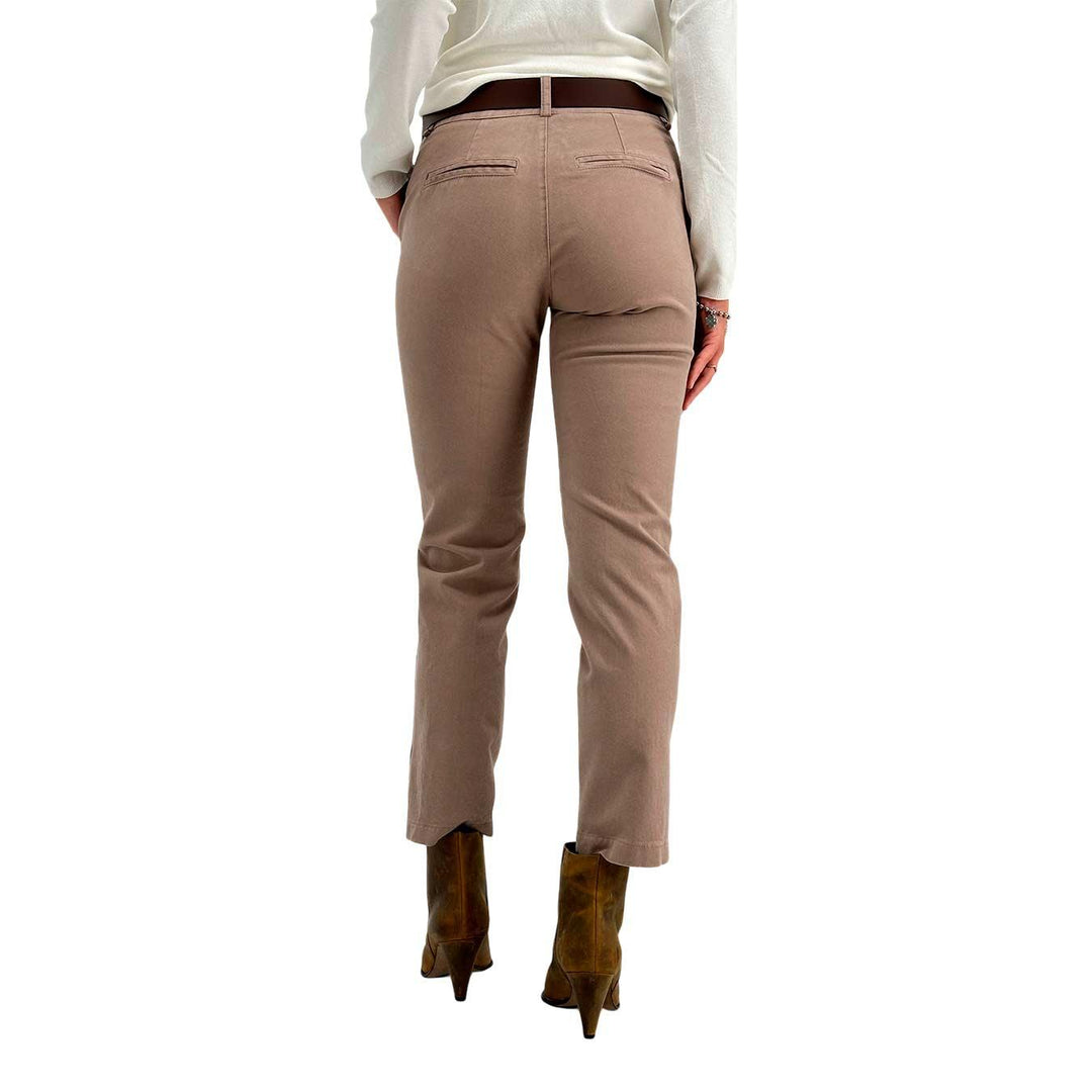 Motel Pantaloni Donna, Modello Cargo, Cotone Elasticizzato, Beige