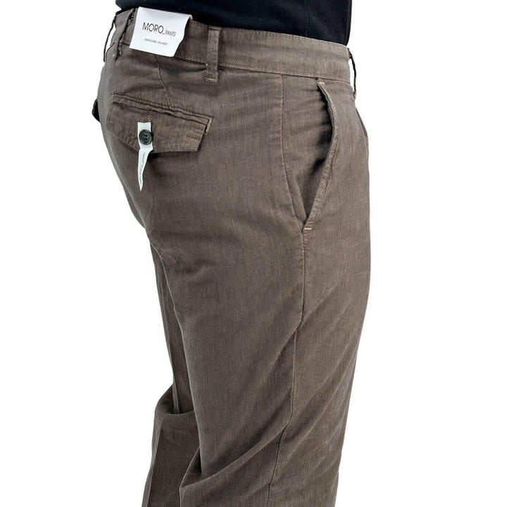 Moro Pantaloni Chino, Uomo, Regular Fit, Cotone, Grigio