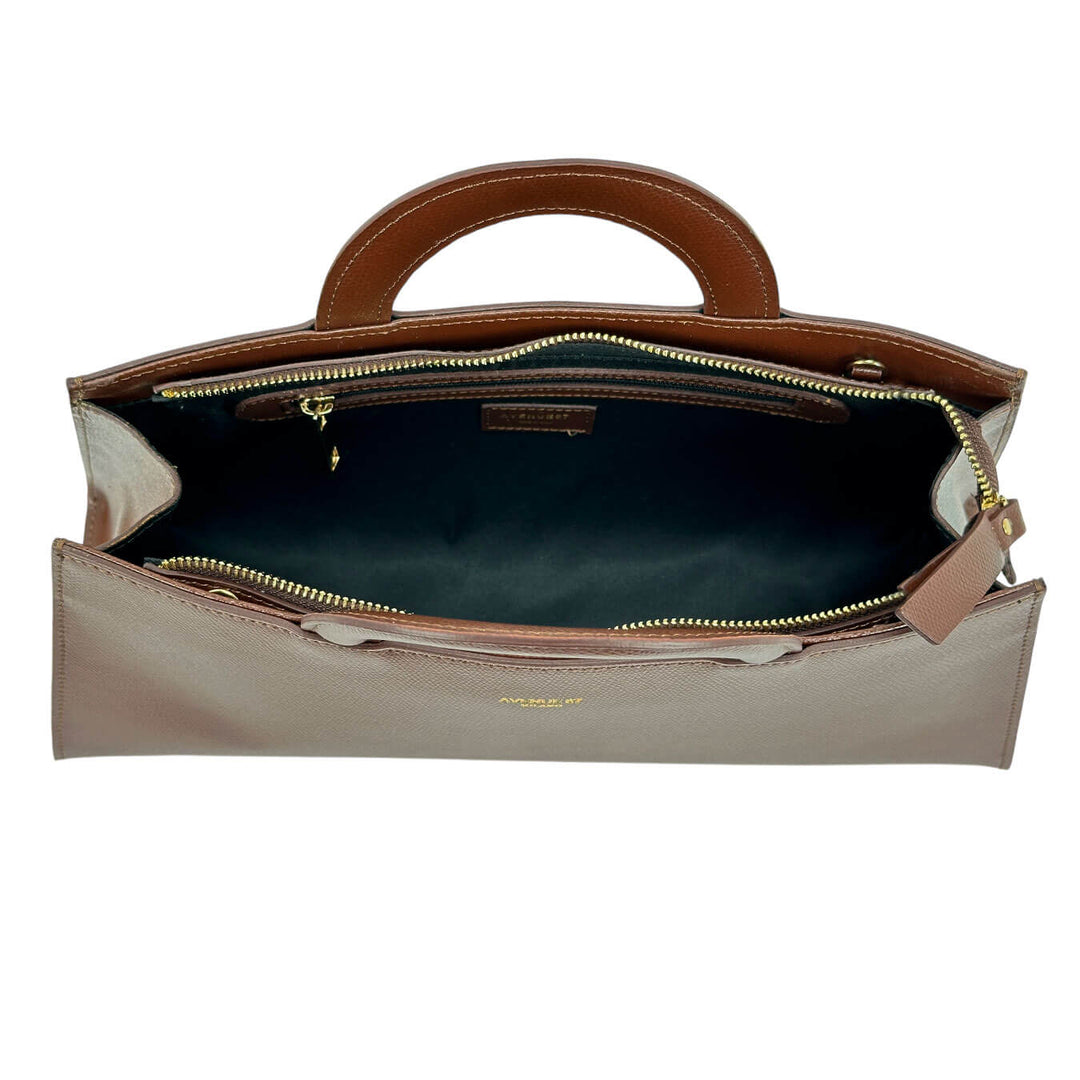 Avenue67 Rania Borsa Donna, Handbag, Baguette, Pelle, Marrone