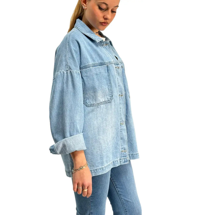 Bassini, Giubbotto Jeans, Donna, Cotone, Blu