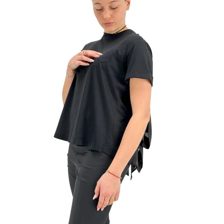 Meimeij, T-Shirt, Donna, Cotone, Nero