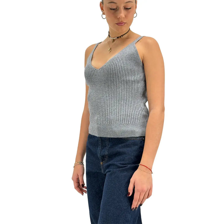 Koralline, Canotta, Donna, Tessuto Misto, Grigio