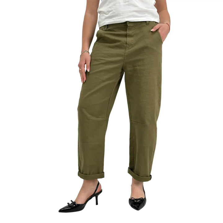 Kontatto, Pantaloni, Donna, Barrel, Cotone, Militare
