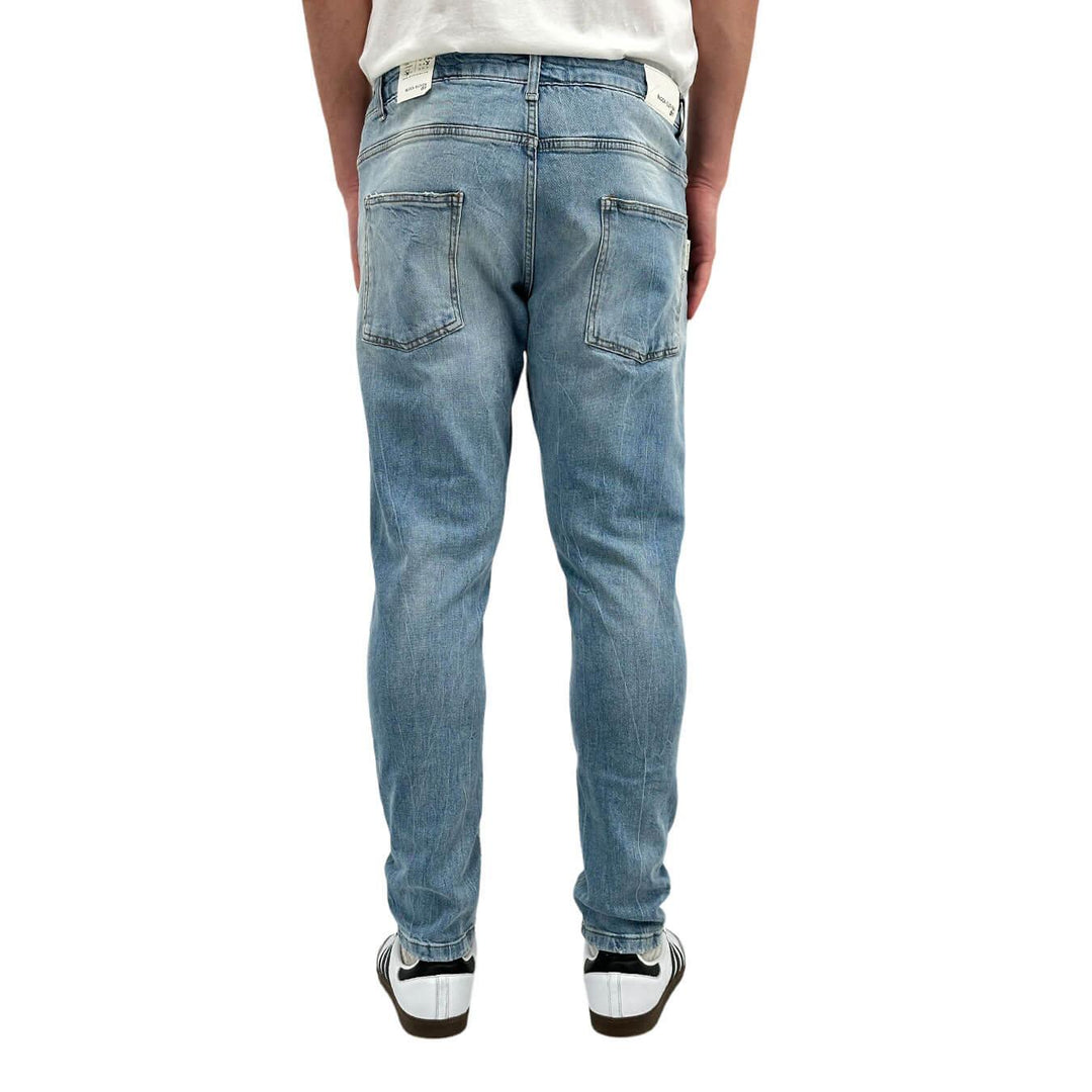 BL.11 Block Eleven Pantaloni Uomo, Jeans, Denim, Chino, Cotone, Azzurro