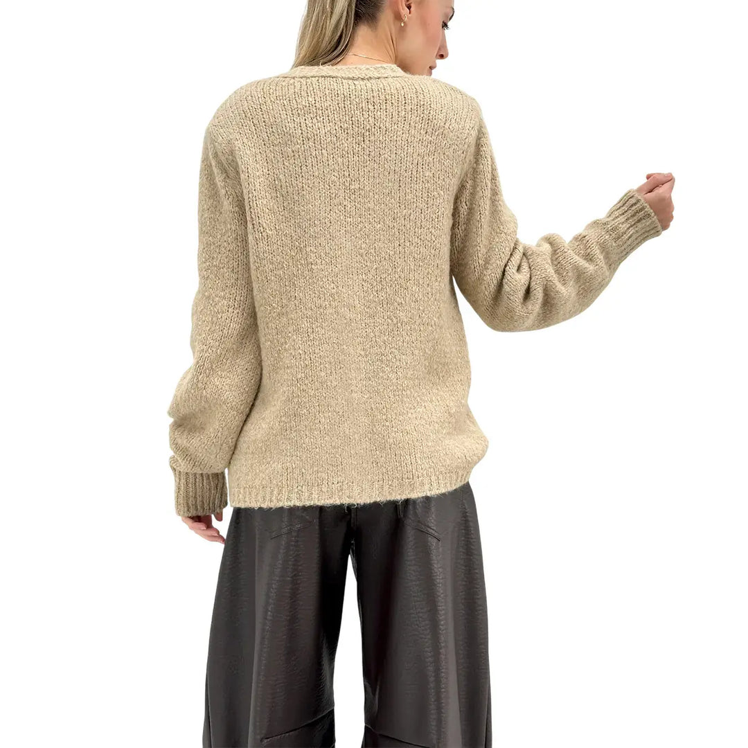 Motel, Cardigan, Donna, Tessuto Misto, Beige