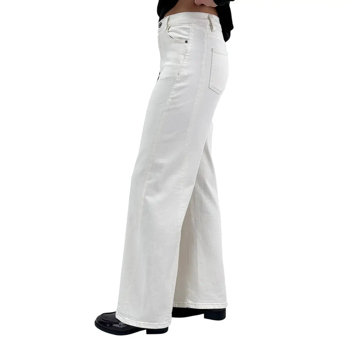 Bassini Jeans Donna Panna Palazzo in Cotone Elasticizzato Morbido